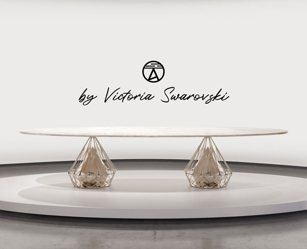 Swarovski diamond table Sholeh Abghari art gallery marbella 2022